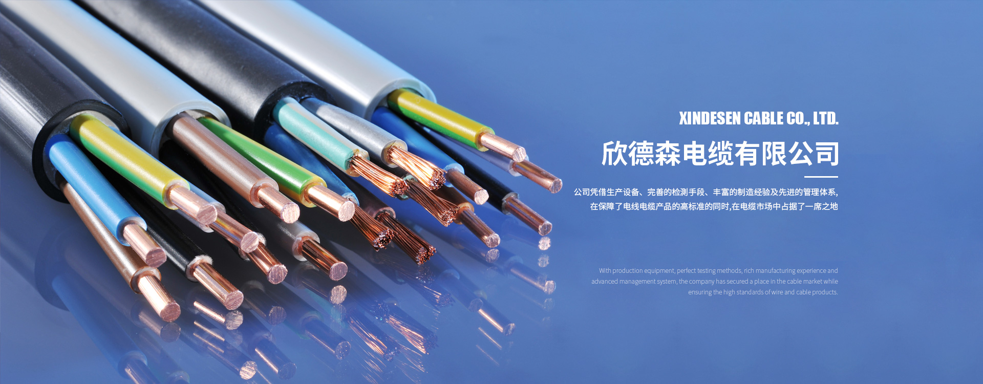 公司產(chǎn)品有低壓電力電纜、礦物絕緣電纜、高壓電力電纜、電纜用塑料顆粒、控制電纜、電線(xiàn)電纜、架空絕緣電纜、鋁合金電纜、橡套電纜、電力電纜。